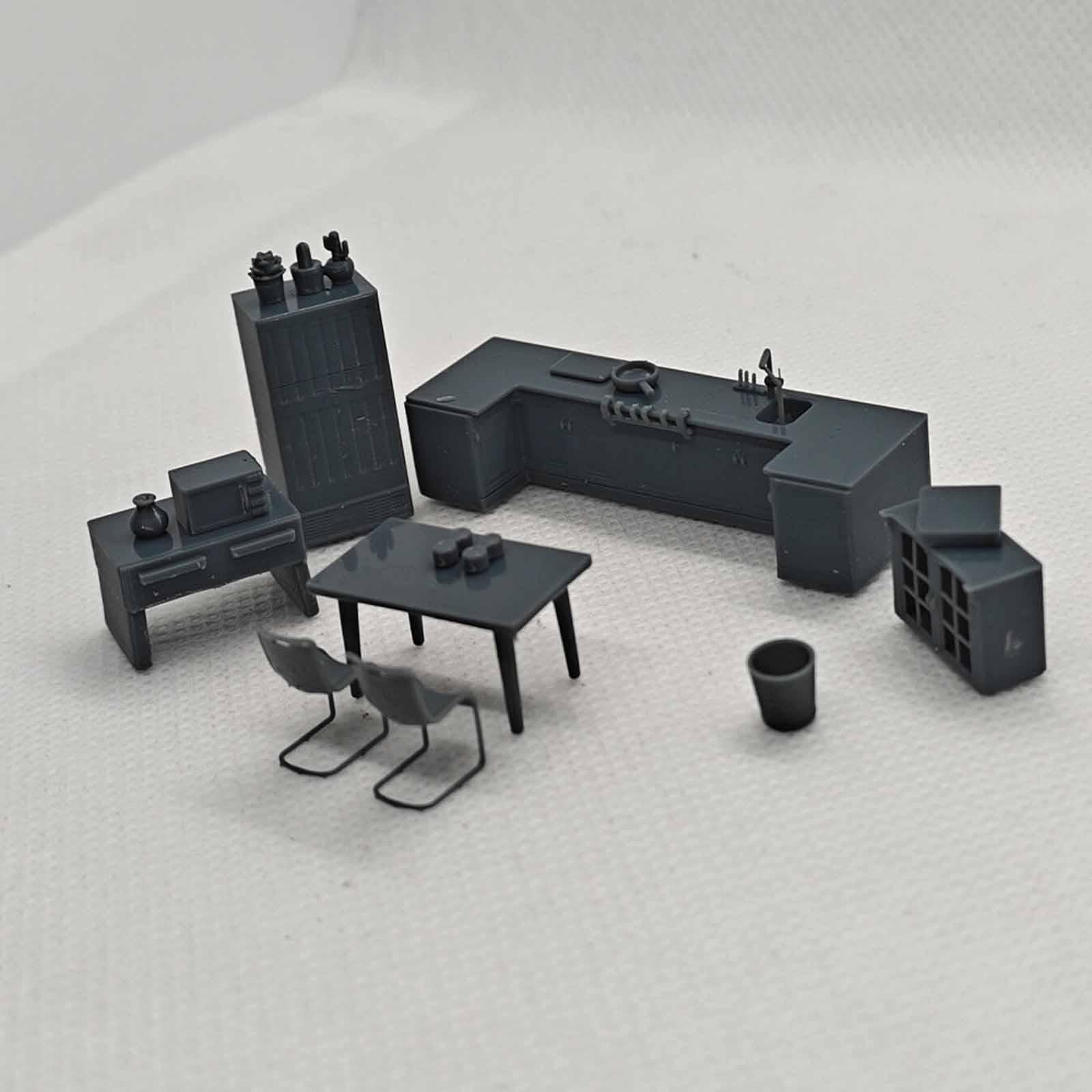 Amazon | JunZheHub ミニチュアキッチン家具セット、ドールハウス装飾
